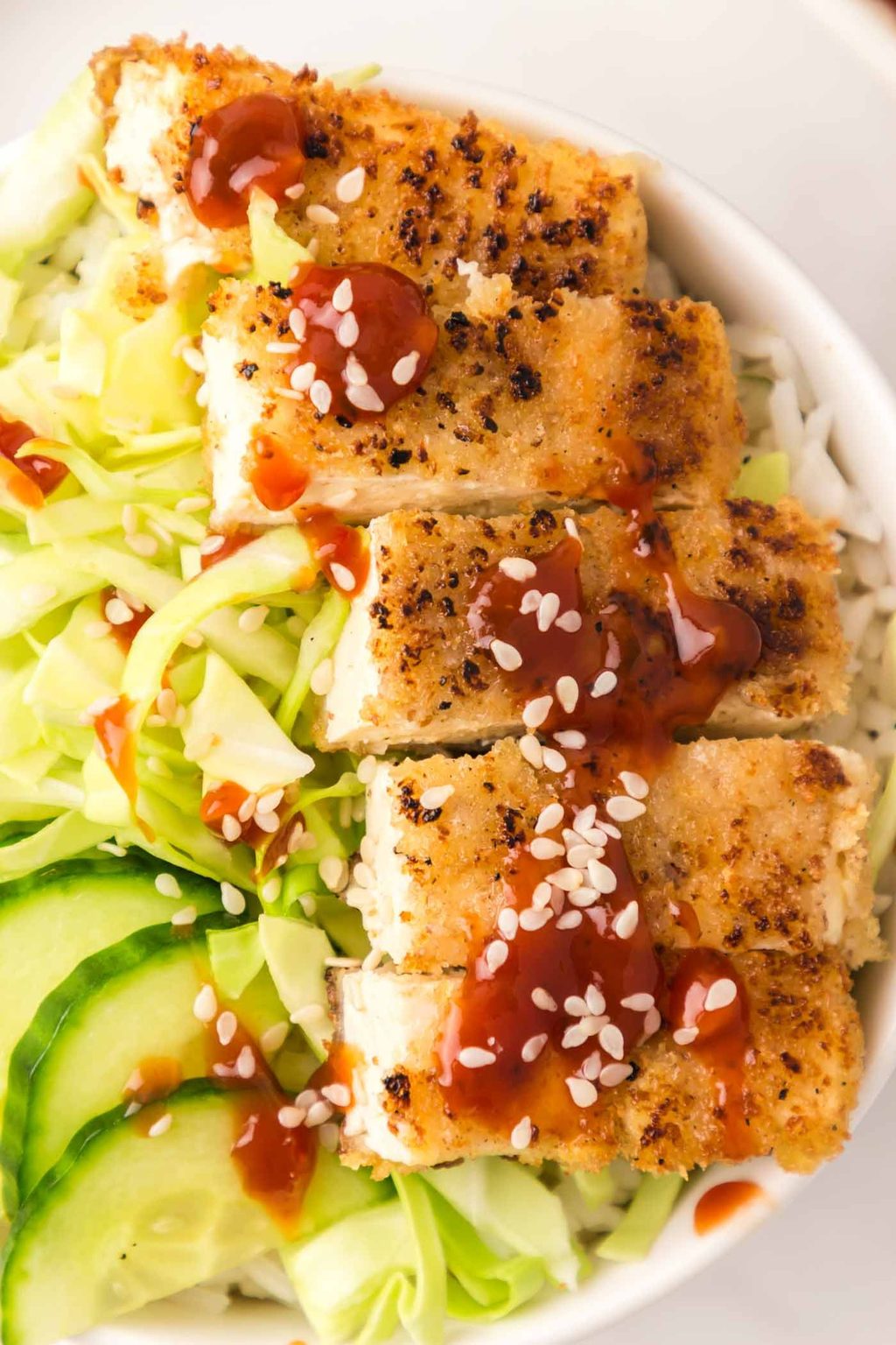 Crispy Tofu Katsu, Coconut Rice & Slaw